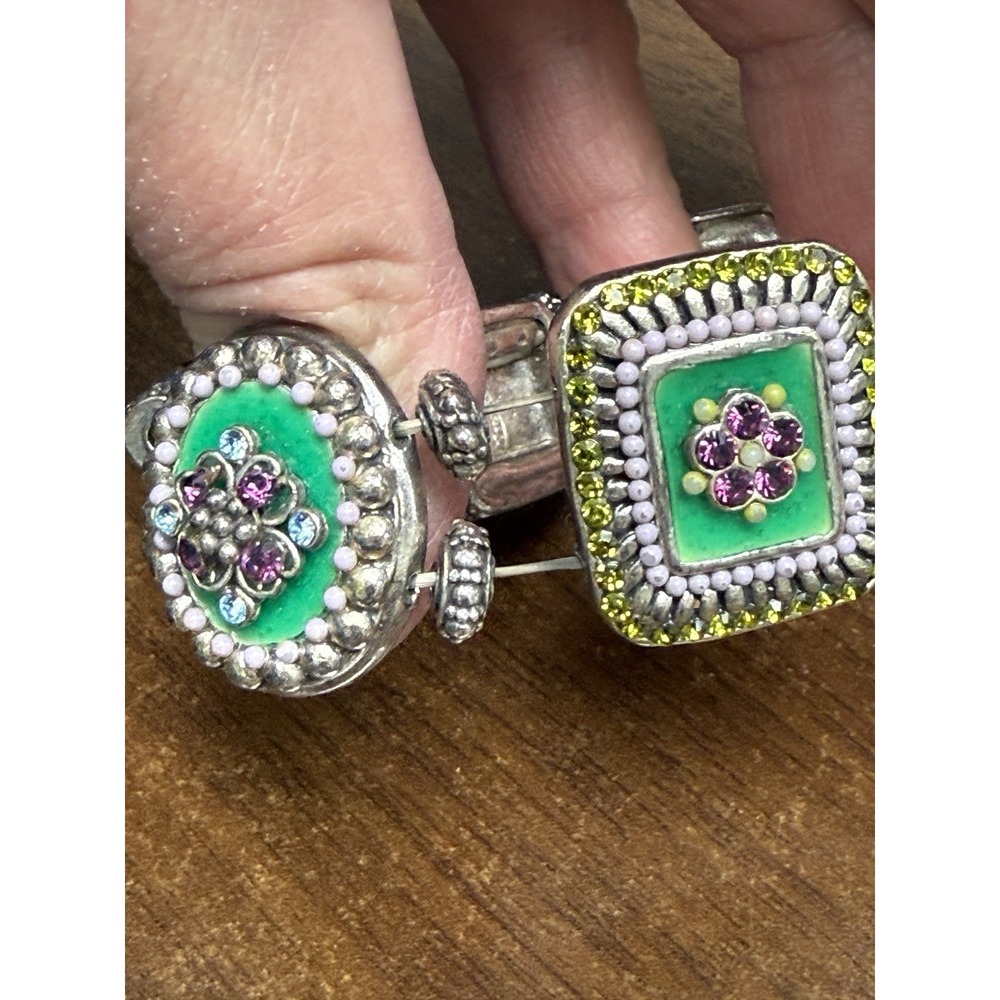 Vintage Les Gens‎ du Sud Statement Bracelet Boho Chunky Glass - Picture 5 of 7